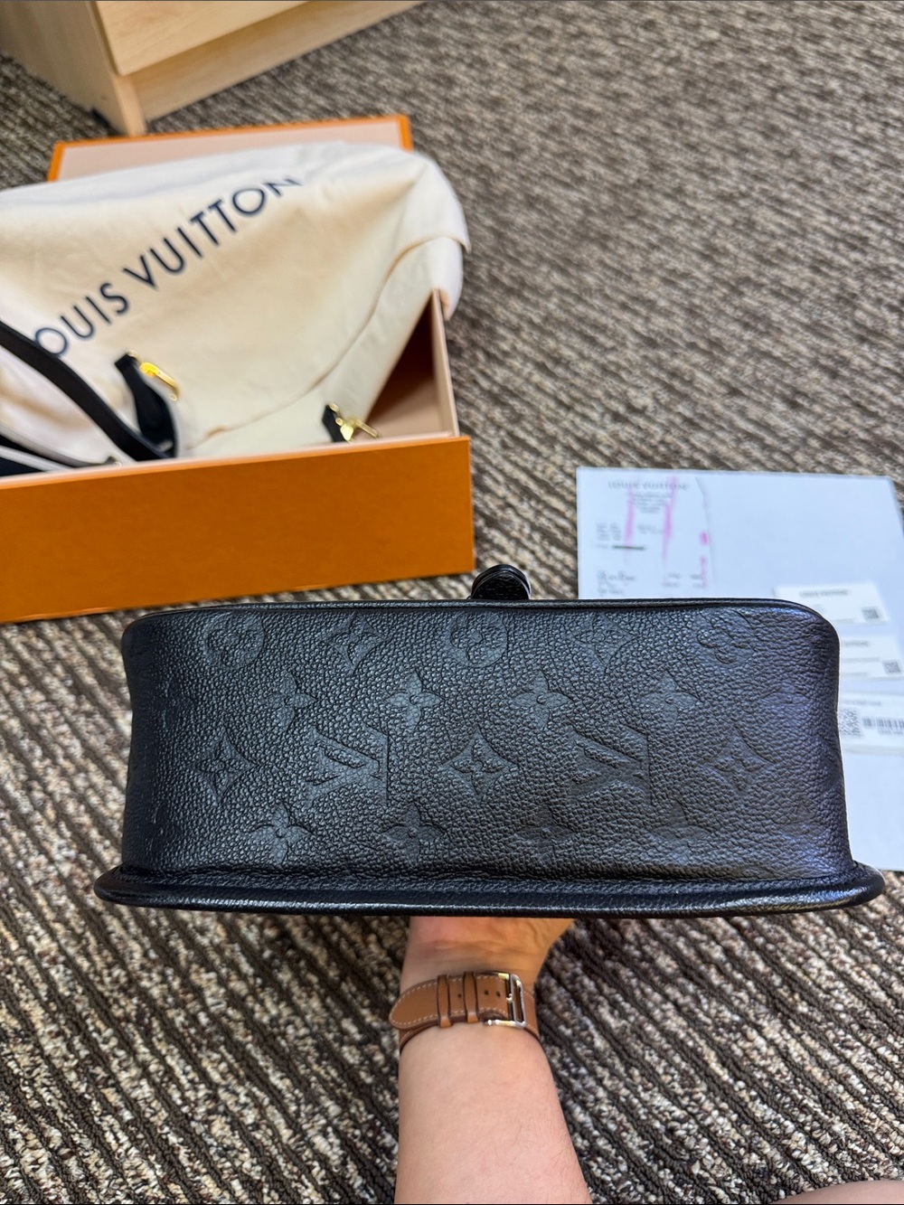Louis Vuitton Diane Black Monogram Empreinte Crossbody Bag with Gold Hardware - Picture 10 of 13